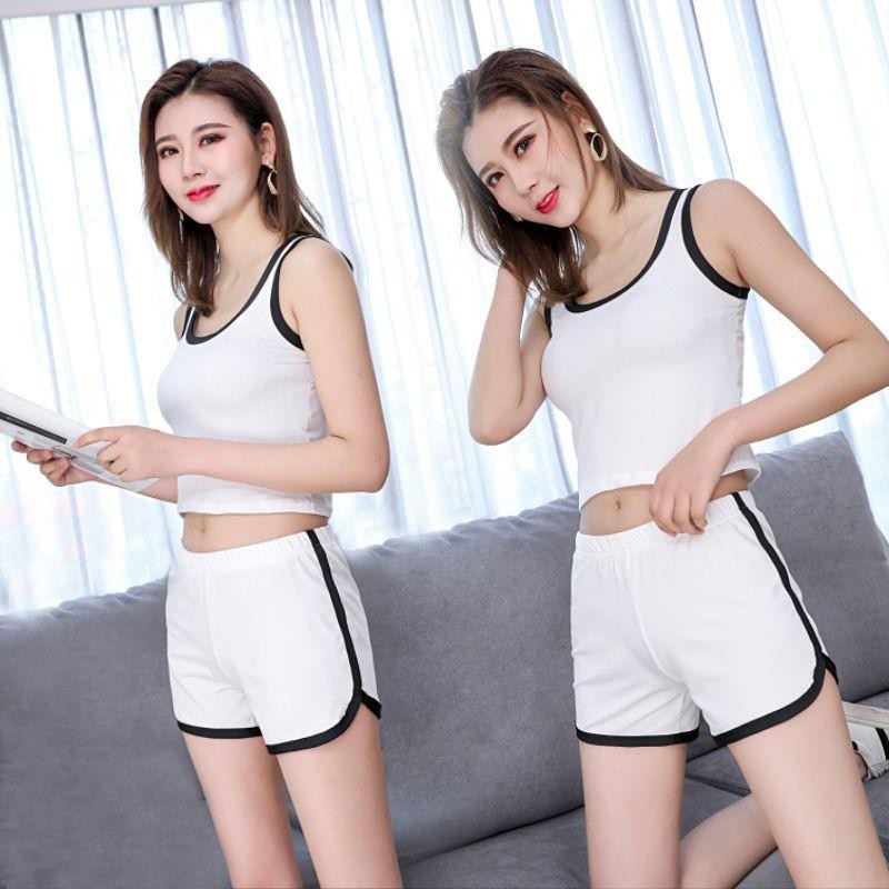 2025新款瑜伽服女夏季时尚休闲运动套装跑步团队服短裤背心两件套 详情图