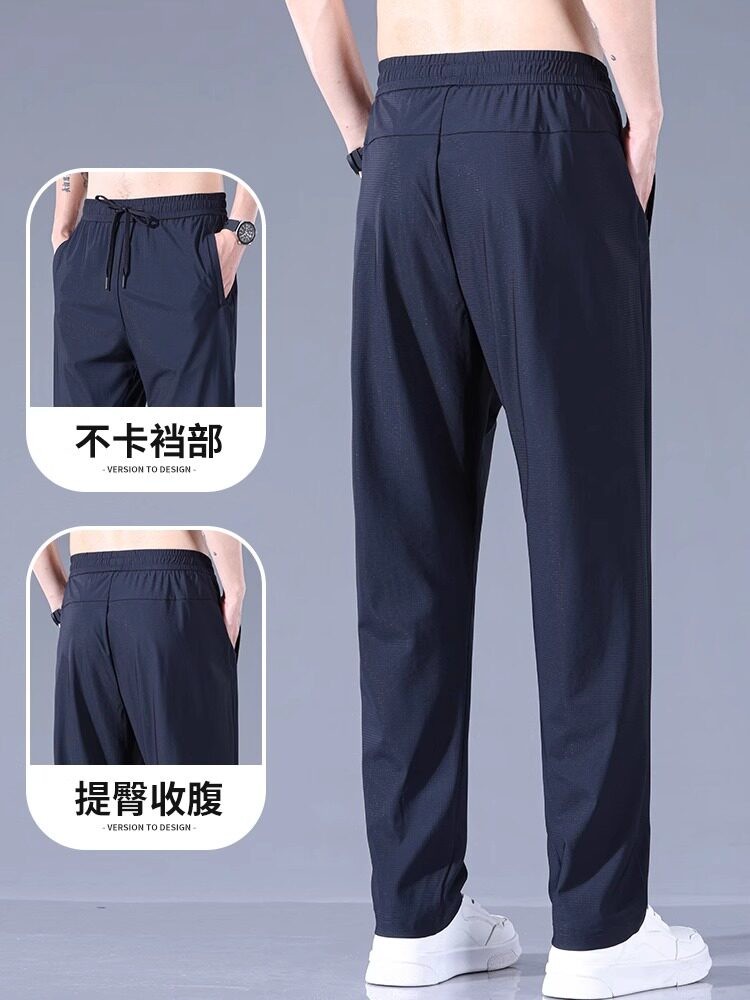 罗蒙冰丝休闲裤男士夏季薄款宽松直筒长裤2026新款速干运动裤子男 详情图