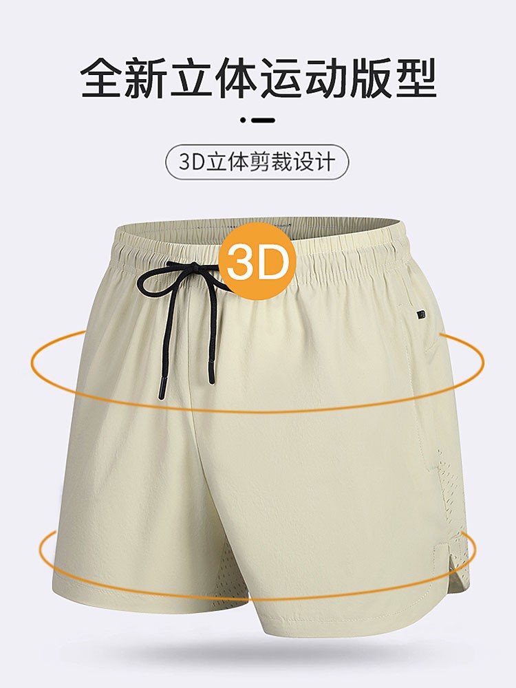 夏季薄款大码运动短裤男宽松加肥加大胖子健身跑步三分裤冰丝裤子 详情图